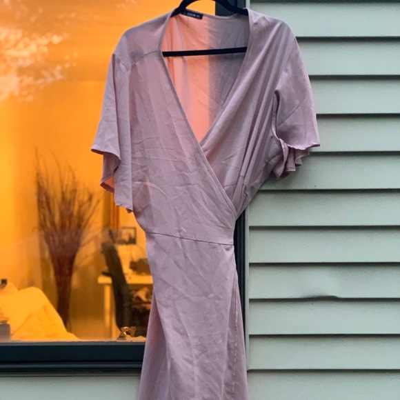 Shein Blush Pink Wrap Dress - Picture 2 of 2